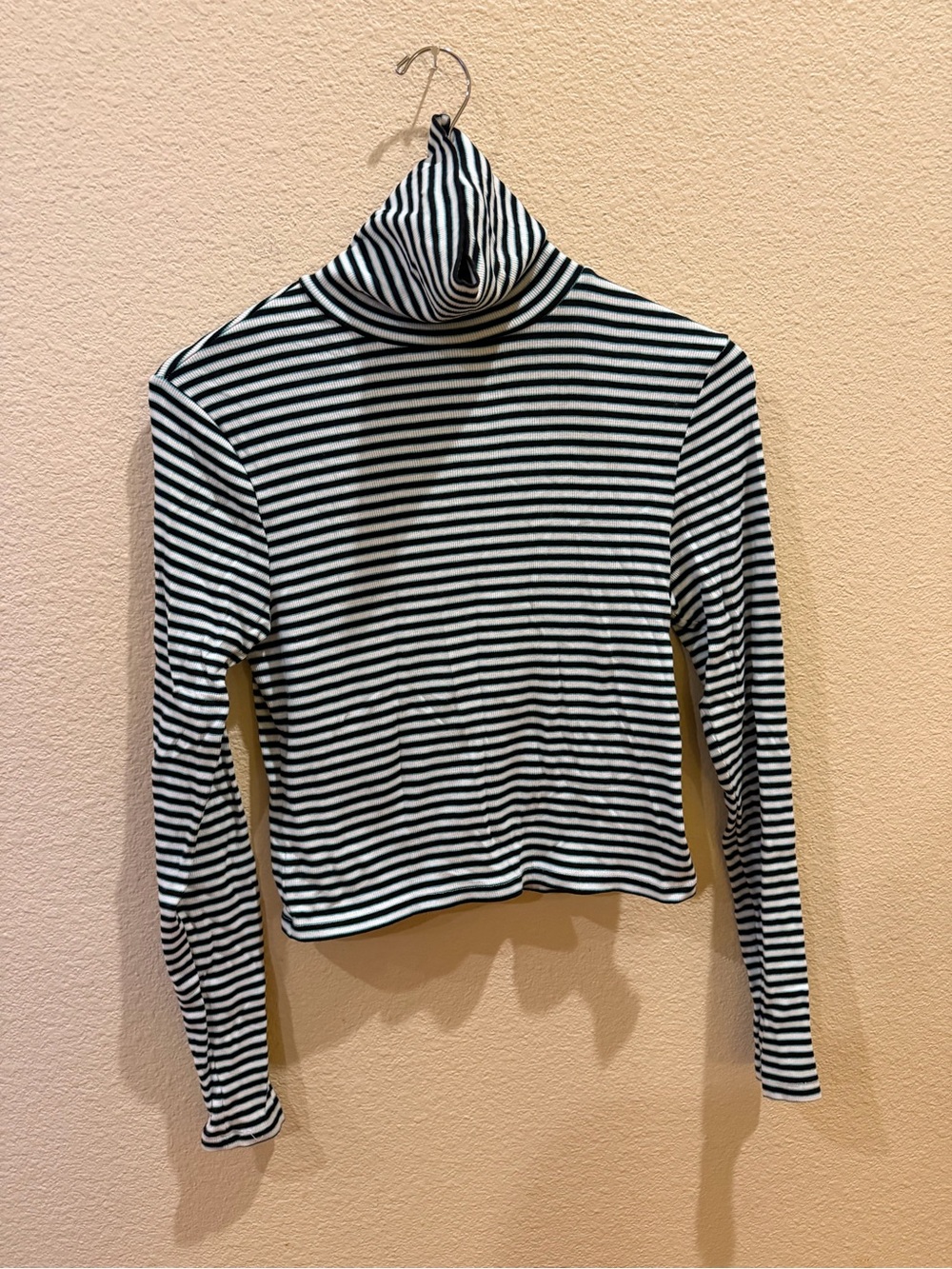 Levi's Black, White & Mint Green Striped Knit Top
